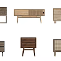 Wooden Bedside Tables With Various Designs Different Leg Styles Drawers And Open Shelves