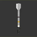 Tactical Military Weapon Missile With White Exterior Yellow Band And Stabilizing Fins