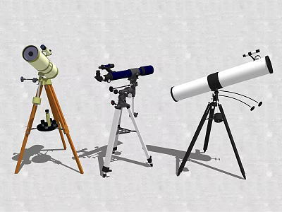 High Quality Commercial Telescopes With Different Tripod Designs And Color Options 3d model