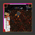 Gaming Room Interior With Multiple Monitor Setup Neon Lights Guitar Speakers And Patterned Rug