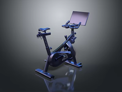 Modern Exercise Bike With Tablet Display For Home Indoor Fitness Equipment 3d model