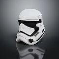 White Stormtrooper Helmet With Detailed Design Black Accents And Reflective Surface