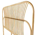 Modern Rattan Chair With Curved Backrest And Natural Wood Frame Design