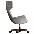 Modern Office Chairs With Gray And Brown Leather Upholstery Stylish Swivel Wheels Design