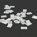 Small White Sticky Notes Scattered On Black Background For Daily Use 3d model