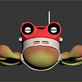 Cute Cartoon Game Movie Character With Red Body Large Black Eyes And White Antenna