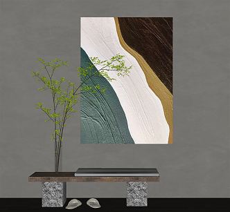 Quiet Abstract Painting Abstract Decorative Hanging Painting 3d model