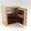 Commercial Safe With Golden Finish Open Door Internal Shelves And Digital Lock For Business Use