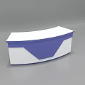 Modern Functional Desk with Various Geometric Shapes White Blue Colors and LED Illuminated Edges