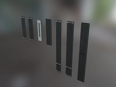 Modern Black And White Long Strips Arranged As Decorative Design Elements 3d model