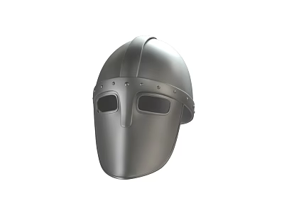 Medieval Metal Helmet With Visor And Rivets Design For Historical Use 3d model