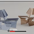 Modern Geometric Leisure Chairs In Blue And Copper Acrylic With Unique Shapes