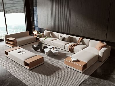 Modern sofa coffee table combination 3d model