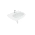 White Wall Mounted Washbasin with Silver Faucet and Drain Pipe 3d model