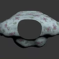 White Short Sleeve T-shirt With Pink Green Floral Pattern Design For Women