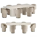 Modern Wooden Table And Chair Set With Upholstered Seats And Metal Legs For Contemporary Dining