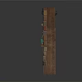 Vintage Wooden Book Framed Structure With Arched Doorway And Circular Ornament