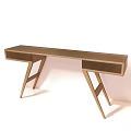 Stylish Modern Wooden Sideboard With Cross Legs And Two Drawers