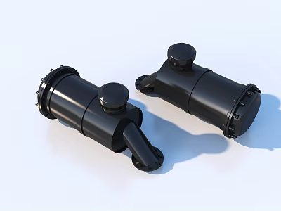 Black Cylindrical Mechanical Components For Industrial Machinery Use 3d model