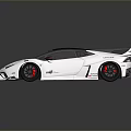 White Sports Car With Black Roof Rear Spoiler Sharp Lines And Race Inspired Aerodynamic Design