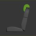 Green And Gray Car Seat Design Featuring Cushioned Backrest And Seat Cushion