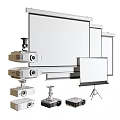 High Quality Projection Monitoring Equipment With Multiple Projectors And Tripod Screens