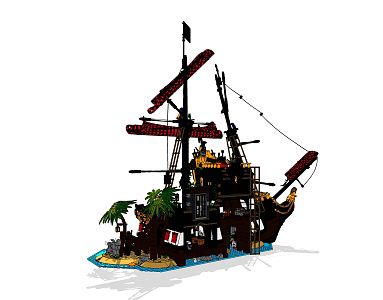 Modern Lego Barracuda Bay Pirates 3d model