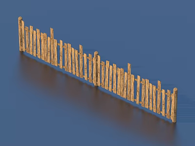 Decorative Bamboo Fence In Rustic Style For Garden Landscaping And Outdoor Accent 3d model