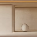 Light Colored Cylindrical Column And Sphere In Minimalist Modern Interior 3d model