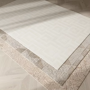 Modern Square Carpet Fabric Carpet 3d model