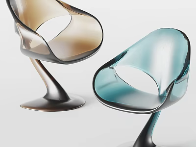 Modern Vondon Transparent Acrylic Leisure Chair Single Chair Glass Chair 3d model