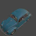 Vintage Blue Classic Beetle Car With Retro Design And Classic Appearance