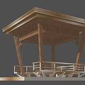 Wooden Pergola Design With Roof Railing And Bench For Outdoor Space