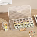 Portable Transparent Daily Pill Organizer with Multiple Compartments for Medication Storage