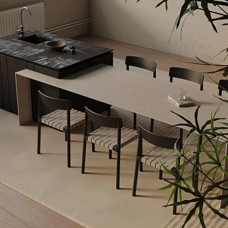 Modern table combination 3d model