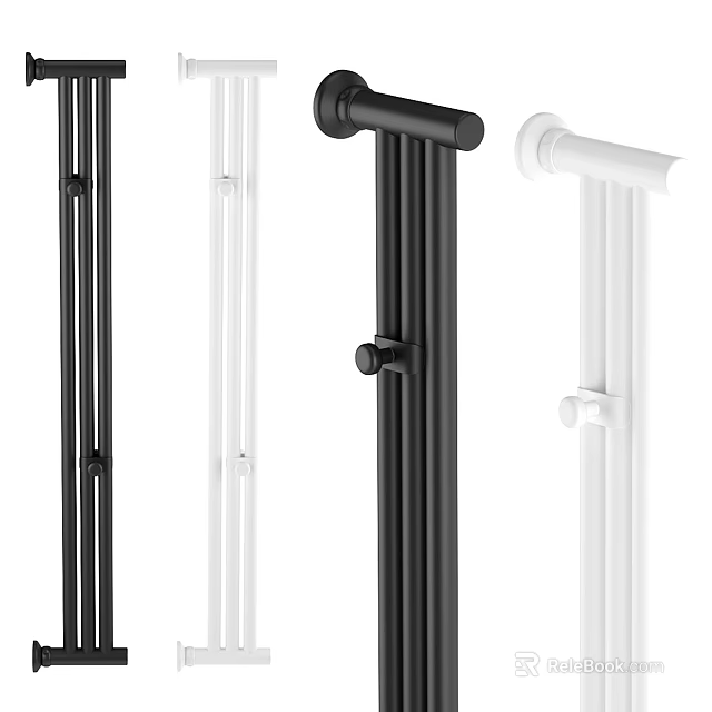 Modern Bathroom Cabinet Rack With Black And White Metal Design Elements 3d model