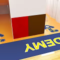 Indoor Modern Basketball Gym With Colorful Floor Bleachers And Ceiling Lights
