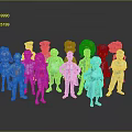 Colorful Cartoon Character Figurines With Diverse Outfits And Poses For Collectors Decor