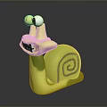 Green Reptile Snail Toy With Big Eyes Large Teeth And Spiral Shell Design