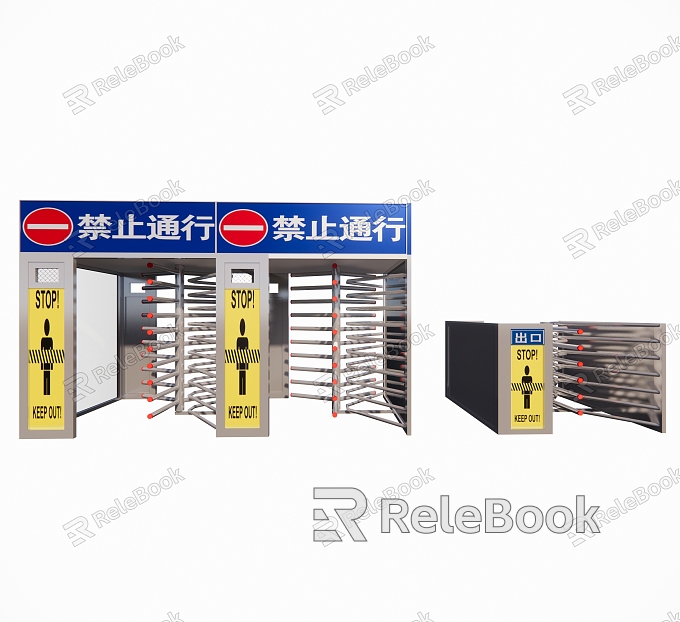 Modern Gate One-way Channel Three-pole Gate High-speed Railway Station Channel model