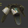Fashionable Home Slippers With Multiple Printed Patterns And Dark Colored Soles 3d model