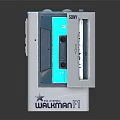 Vintage Ultra Portable Audio Player With Open Lid Engage Cassette Design