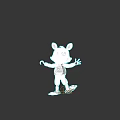 Red Cartoon Fox Doll With Open Mouth And Outstretched Hands Wearing White Shoes