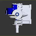 Blue And White Mechanical Component With Plastic Housing And Metal Connectors