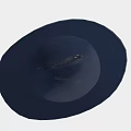 Classic Dark Blue Hat Design With Silver Badge Featuring Crown And Star