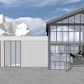 Modern Architecture Landscape Small Building 3d model