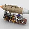 LEGO toy building blocks airship airship hot air balloon 3d model