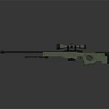 Green Tactical Sniper Rifle With High Precision Scope And Long Barrel Design