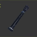Portable Tactical Metal Tubular Weapon With Shiny Surface And Red Accent