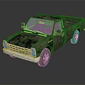 Rusty Old Pickup Truck With Weathered Exterior And Chrome Bumper